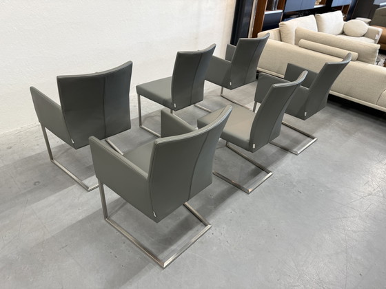 Image 1 of 6 Bert Plantagie Tidy & Misty Eetkamerstoelen Grijs Leer