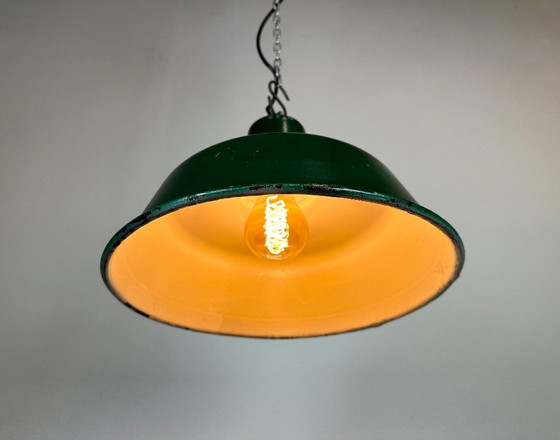 Image 1 of Green Industrial Factory Pendant Lamp, 1960s