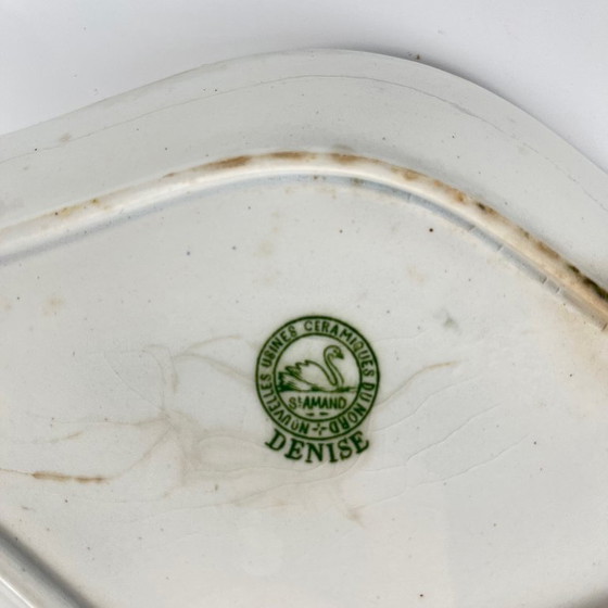 Image 1 of Rare "Denise" Ironstone Ravier by St Amand, green, early 20th century