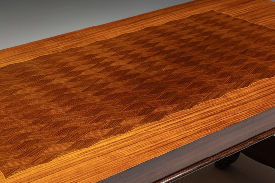 Image 1 of Art-Deco-Esstisch aus Parkett – 1930er Jahre