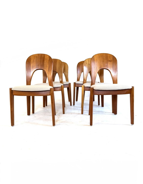 Image 1 of 6x 'Sedia Morten' restaurata, Koefoeds Hornslet '70