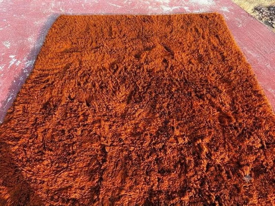 Moroccan Berber rug orange terracotta 300x200 cm – plain handmade rug – Rugs & carpets, Wool, Cotton, Bohemian (photo 2 of 6)