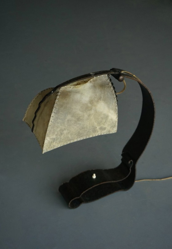 Amsterdam School metal & parchment Desk Lamp. 1920s – Reading Lamp (photo 20 of 20)