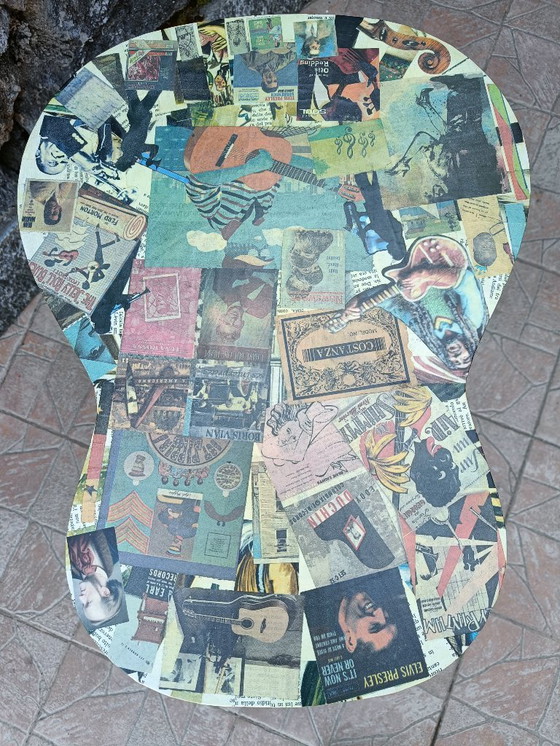 Image 1 of Tavolino da caffè con dipinto di chitarra di metà secolo