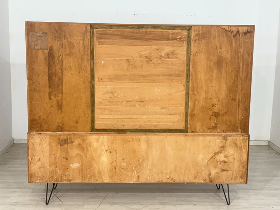 Image 1 of Buffet haut / meuble bar / vaisselier / vaisselier / armoire style années 50