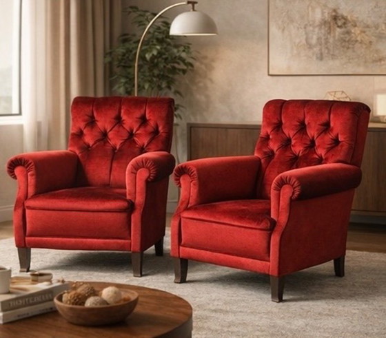 Image 1 of Een paar fauteuils, eerste helft van de 20e eeuw.