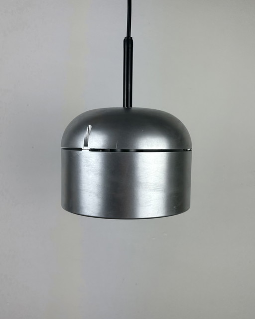 Staff Leuchten Arnold Berges Duo Silver Vintage Pendant Lamp, Space Age, 70s, Mid Century, Industrial design, Germany, 1970s