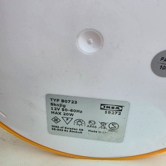 Image 1 of Vintage IKEA Skojig table lamp in orange. Mushroom, Cloud lamp. 1990s