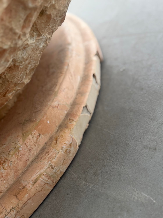 Sculptural Mactan Stone Coffee Table with Glass Top (photo 5 of 8)