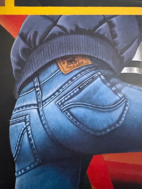 Image 1 of Mustang Jeans & Jackets "Trucks" – c. 1980s – Original vintage A1 Poster | 84.1 × 59.4 cm | Germany