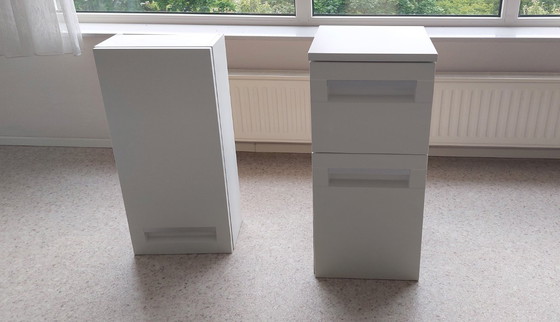 Image 1 of 2 White Bathroom Wall Cabinets