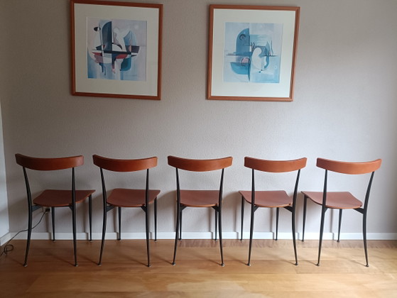 5 Sedie da pranzo vintage / retrò – Metal, Wood (photo 4 of 6)
