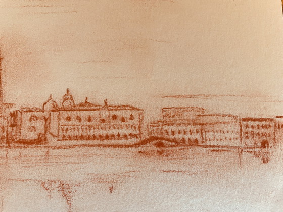 Image 1 of Signed Sanguine Landscape View of Venice Saint Mark's Square Venice