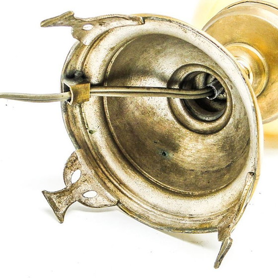 Vintage Glass Table Lamp, Germany, 1950s – Brass (photo 4 of 9)