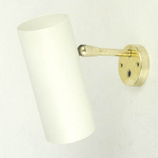 Lámpara de pared vintage de latón blanco de JT Kalmar, 1960