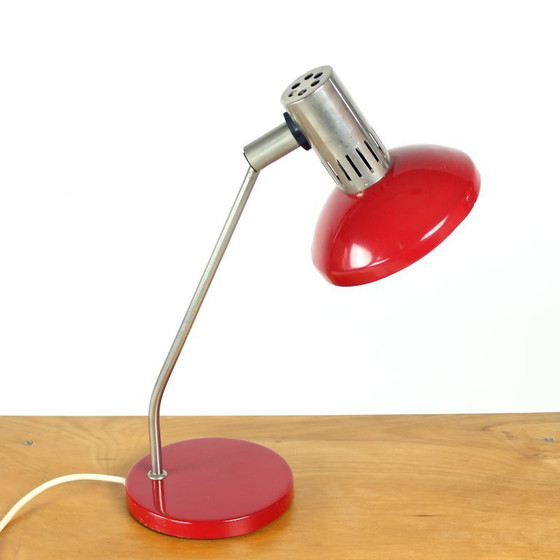 Image 1 of Midcentury Red Table Lamp By Aka Leuchen, Germany 1970s