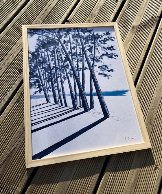 Image 1 of Oost-Indische inkt op natuurlijk papier 300g Onderwerp: Cap Coz Formaat 40x30 cm.