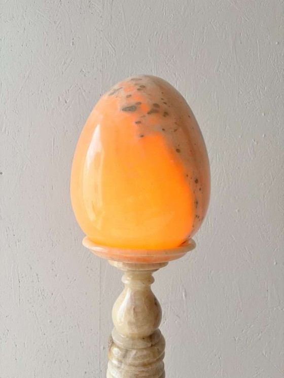 Image 1 of Lámpara de pie rara de mediados de siglo en alabastro