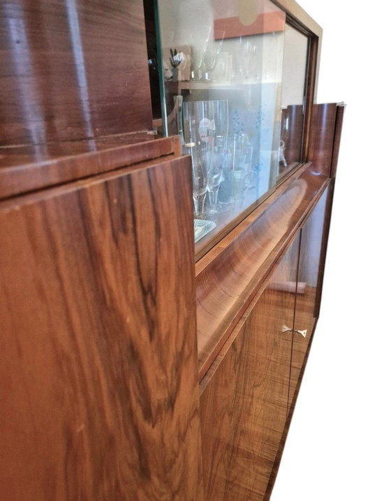 Rare Art Deco Dining Room 'PAUL' by De Coene Frères, Kortrijk, c. 1936 – Sideboard cabinet, Wood, Glass (photo 8 of 9)