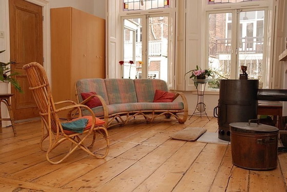 Image 1 of Bohemian lounge sofa 1955 Indonesia rattan bamboo