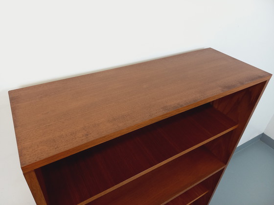 Image 1 of Scandinavian modernist style modular bookcase in teak and black metal from the 60s
