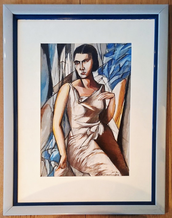 Image 1 of Ausdrucksstarke figurative Kunst – Mischtechnik auf Papier – Juli 1992