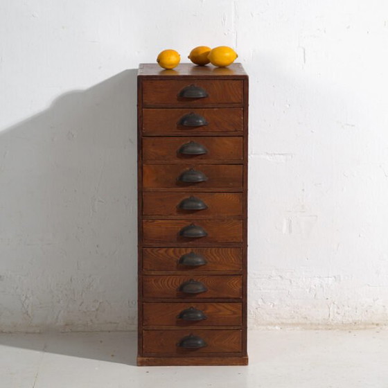 Artist storage chest Japanese ten-drawer cabinet – Showa Period (c.1950–1979) – Chest of drawers, Metal (photo 5 of 40)