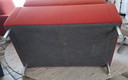 Red sofa with armchair