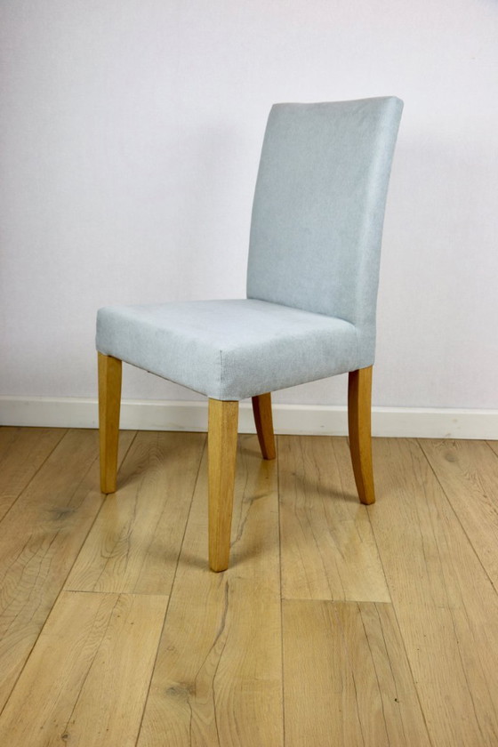 Sedie in Rovere Ikea Ristrutturate Vintage Blu-Celadon-Grigio - 2 Pezzi - Set – Axel Concept, Sedie da pranzo (photo 5 of 12)