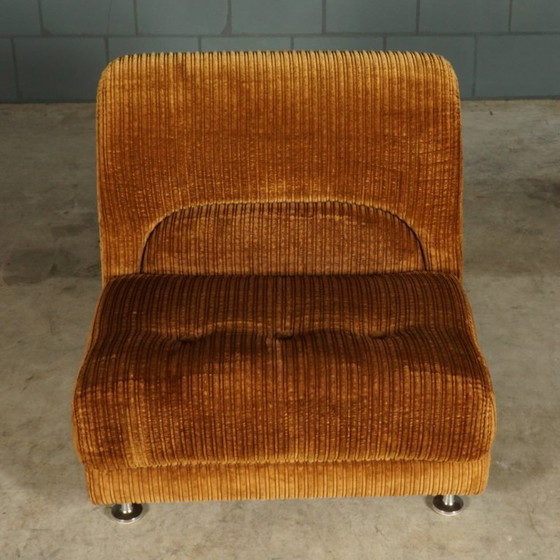 Image 1 of Divano modulare di metà secolo - tessuto a coste marrone - anni '70