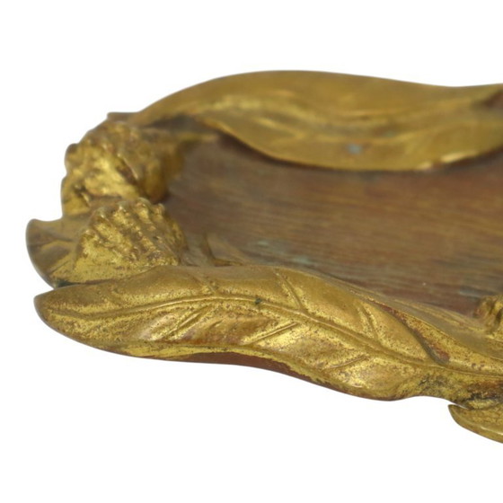 Image 1 of Bronze Art Nouveau Inkwell Pen Holder