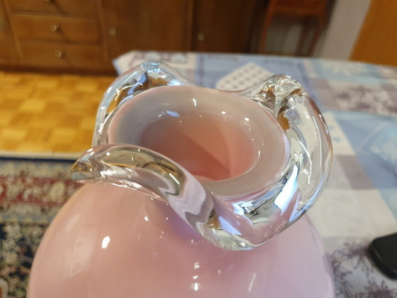 Vintage Polish Opaline Glass Vase – Jerzy Słuczan-Orkusz for Tarnowiec (1980s) – Glass art (photo 3 of 5)