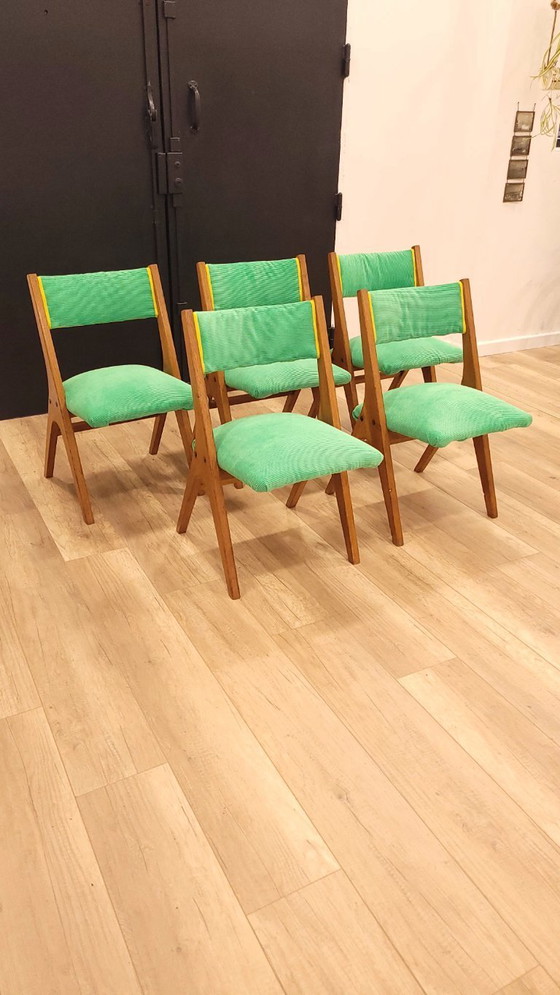 Image 1 of 5 sedie con gambe a compasso