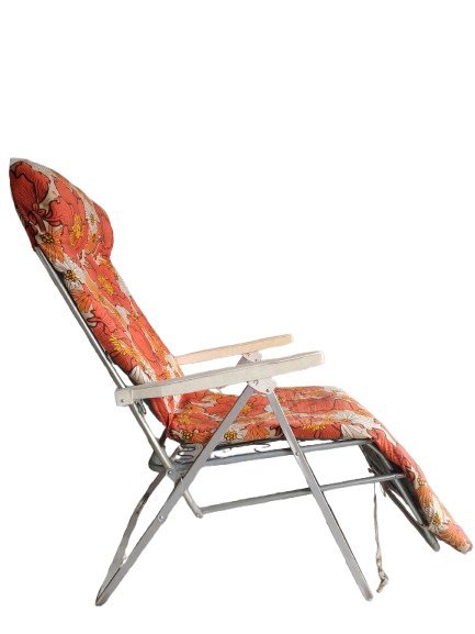 Image 1 of Vintage 70s folding chaise longue/deckchair