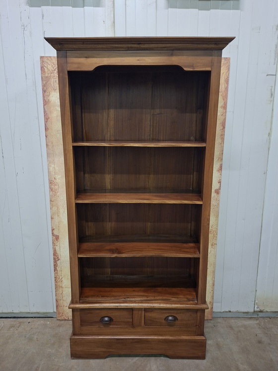 Image 1 of Libreria antica in teak con cassetti, dimensioni: 88x35 cm e 180 cm di altezza.