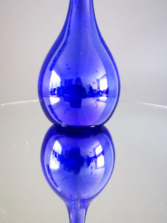Image 1 of Gullaskruf Blue Bulb Vase 1960