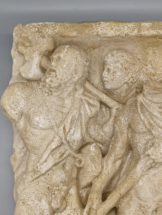 Image 1 of scultura in gesso ad altorilievo raffigurante una scena antica