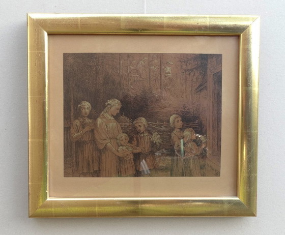 Image 1 of Navidad, niños 1897, xilografía, Wilhelm Steinhausen (1846-1924)