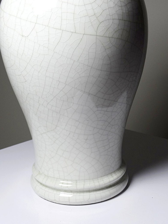 Image 1 of Large baluster vase in white crackled earthenware, Chinese style, 20th century