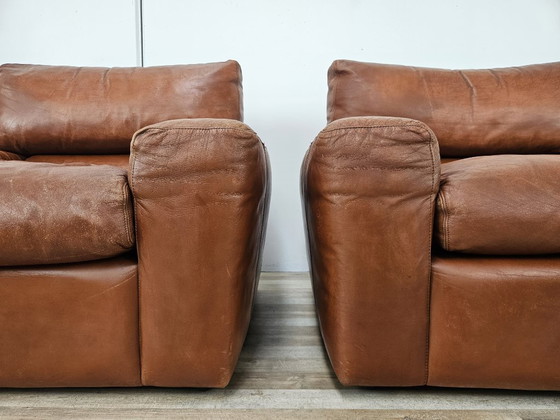 Osaka Brown Leather Armchairs by Moroso, 1980 (photo 15 of 21)