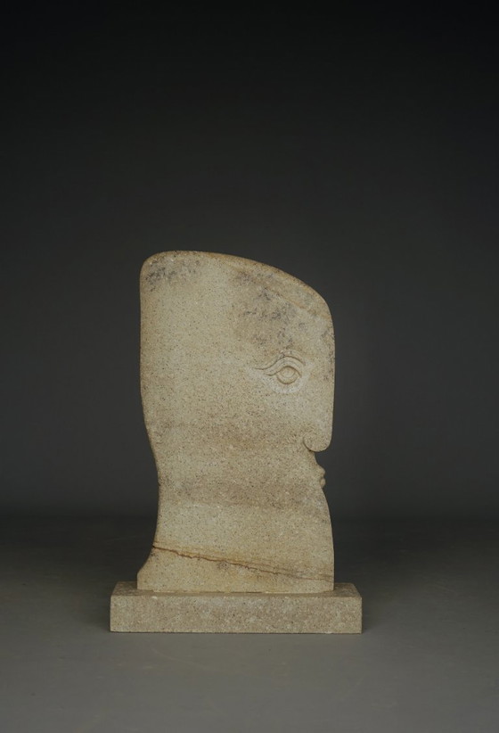 Image 1 of Monumental Sculpture of stylised Head. 1970s