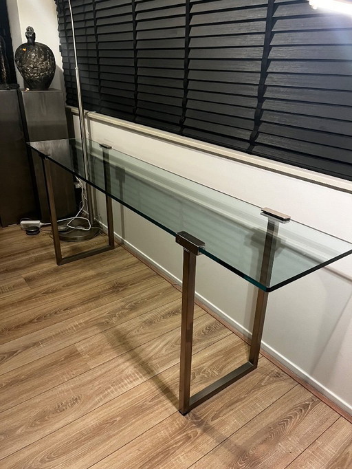 Console d'appoint vintage en verre par Peter Ghyczy, modèle T54