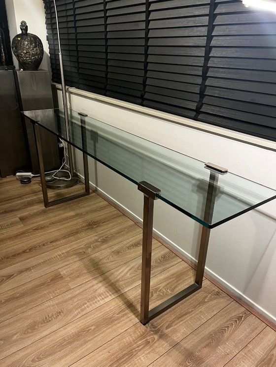 Image 1 of Console d'appoint vintage en verre par Peter Ghyczy, modèle T54