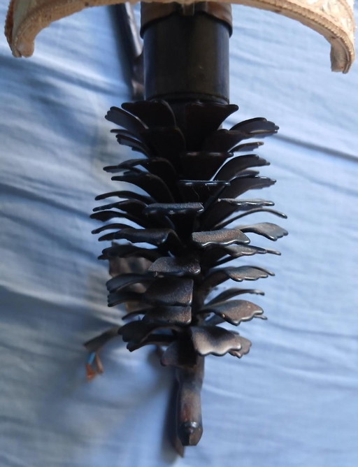 2 Applique lampade ramo pigna – wandlampen, Metal, Textile (photo 2 of 9)