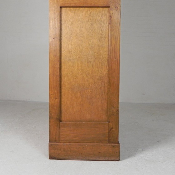 Oak tambour cabinet with 2 doors, 150 cm high, 1950s, Filing cabinets, Wood, Brown, Vintage (photo 13 of 15)