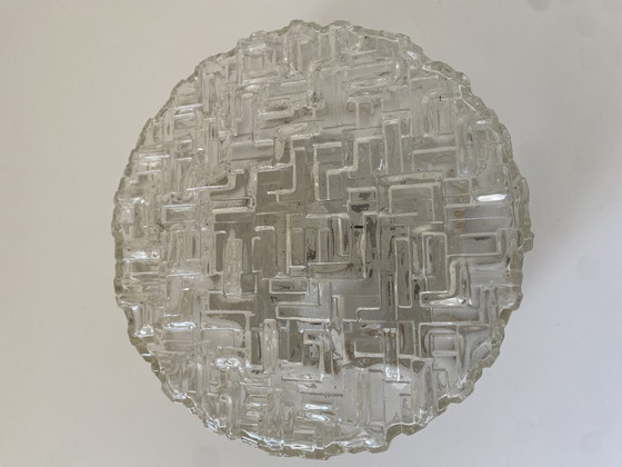 Vintage Glass Ceiling Light / Ceiling Lamp - 60s/70s – Metal (photo 3 of 9)