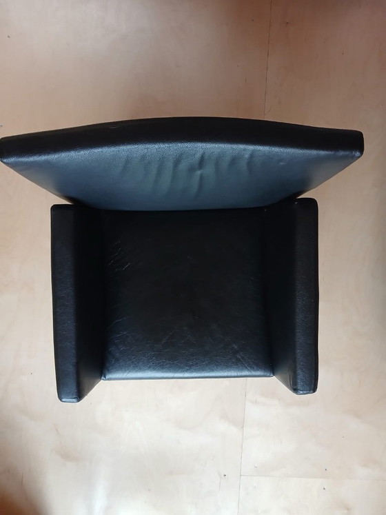 6 Fauteuils Capri / Caprichair, Hannes Wettstein voor Baleri Italia, design 1990, zwart leer. – Cerruti Baleri (photo 4 of 6)