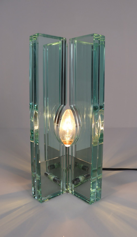 Image 1 of Set of 2 table lamps/glass objects by Giorgio Reggiori for Gallotti & Radice, 1960s, Italy