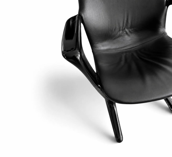 4 x Kangaroo Z-chair / Ernst Moeckl pour Horn Collection années 60 / Rembourrage cuir noir / Ernst Moeckl / (photo 13 of 19)
