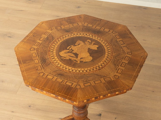 Antieke bijzettafel met inlegwerk, rond 1850 – Hout (photo 5 of 7)